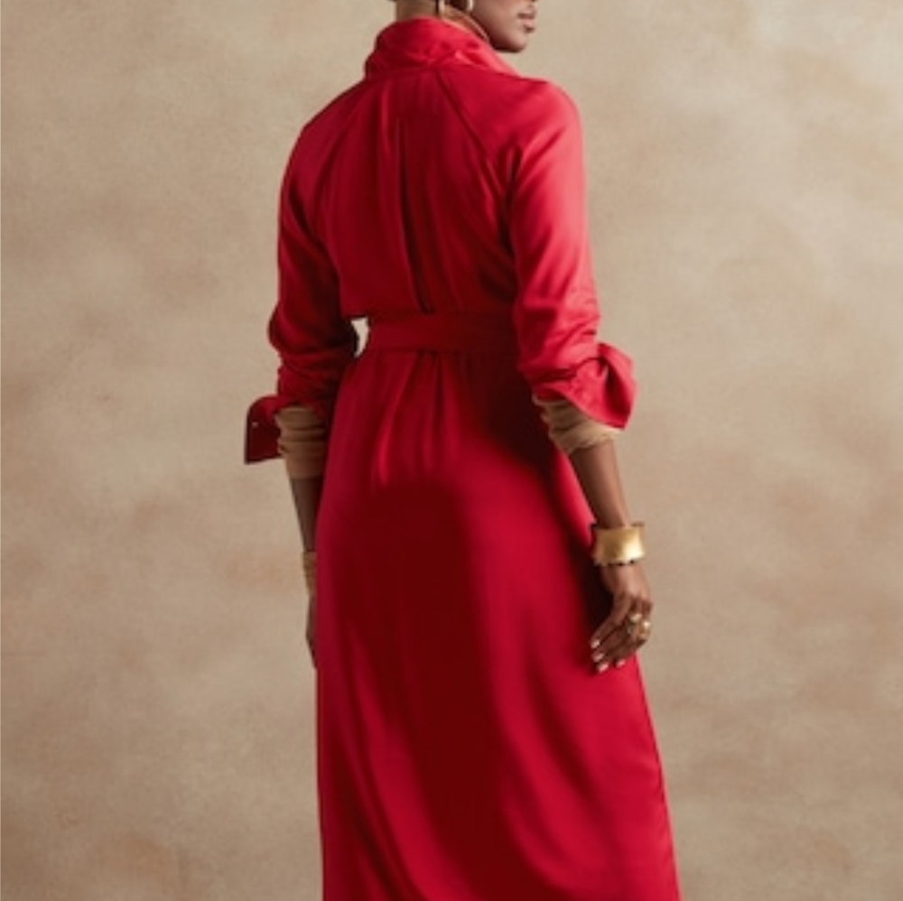 Gorgeous Fiery Red Blazer Wrap Dress - Picture 2 of 7